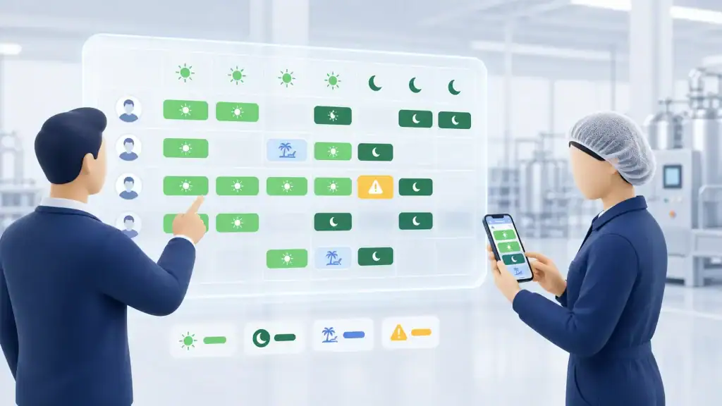 Can your workforce management system handle the rules in between? 5 Manager and employee viewing shared shift schedules in workforce management software