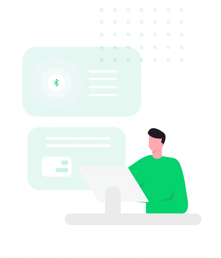 Employee managing digital time and attendance on a GaiaWorks dashboard