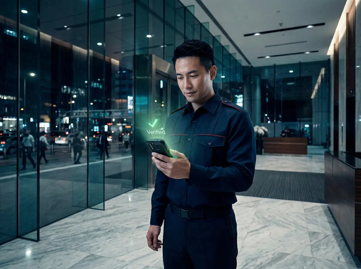 Professional property management and facility security team in action