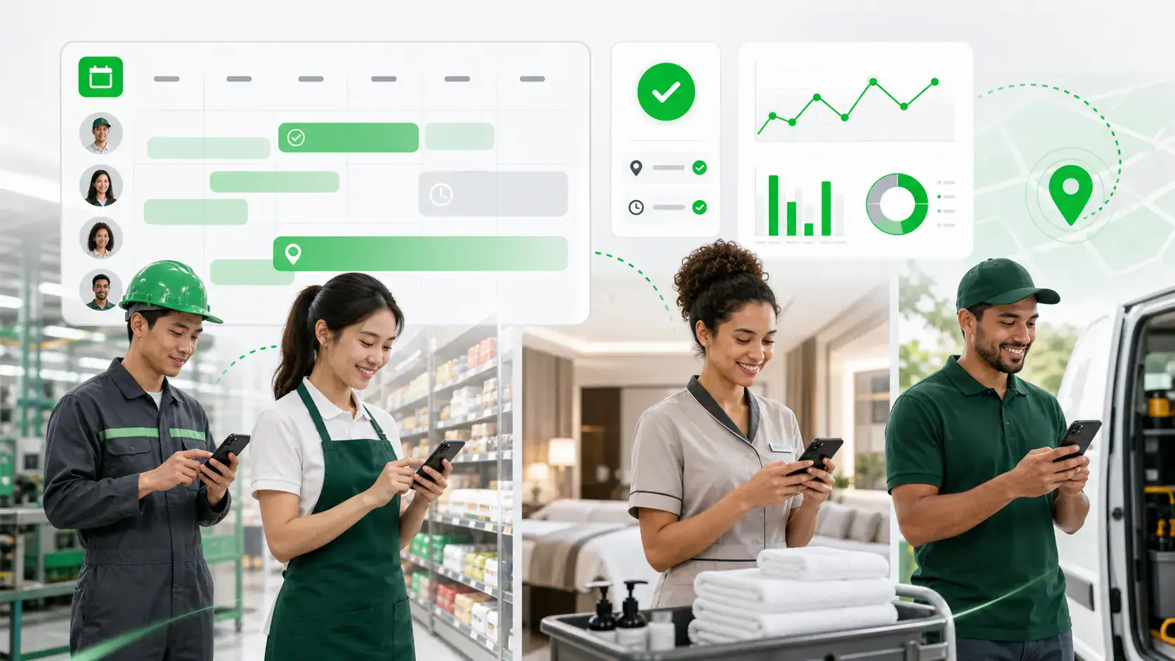 How to Improve Employee Attendance at Work: 7 Practical Ways 4 Frontline employees using mobile workforce management tools to improve employee attendance at work